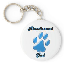 Bloodhound Dad Blue Pawprint Keychain