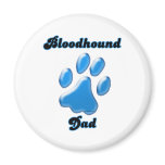 Bloodhound Dad Blue Pawprint  - Magnet