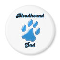 Bloodhound Dad Blue Pawprint  - Magnet