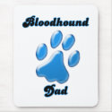 Bloodhound Dad Blue Pawprint  mousepads