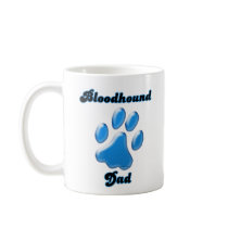 Bloodhound Dad Blue Pawprint  Coffee Mug