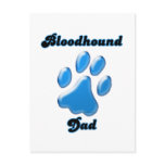 Bloodhound Dad Blue Pawprint  Post Cards