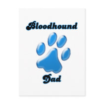 Bloodhound Dad Blue Pawprint  Post Cards