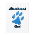 Bloodhound Dad Blue Pawprint  postcards