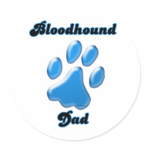 Bloodhound Dad Blue Pawprint  - Sticker