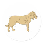 Bloodhound Dog Round Sticker
