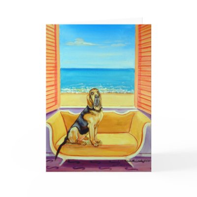 Bloodhound Greeting Cards by Dogartist