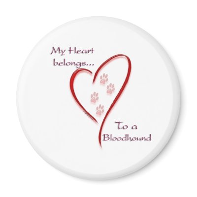 Bloodhound Heart Belongs Magnets by GreyWolfCreation
