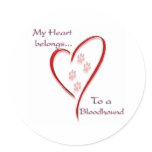 Bloodhound Heart Belongs Stickers
