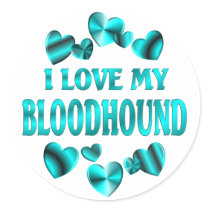 BLOODHOUND Love Round Sticker