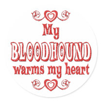 BLOODHOUND Love Round Sticker