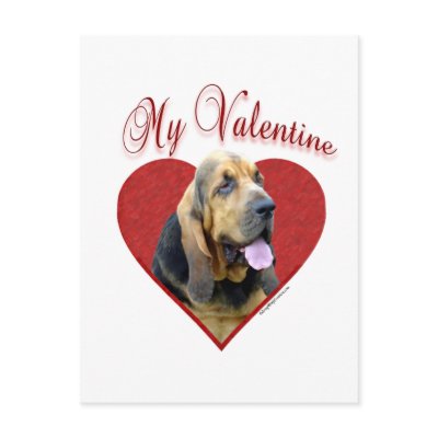 Bloodhound My Valentine Postcards by GreyWolfCreation