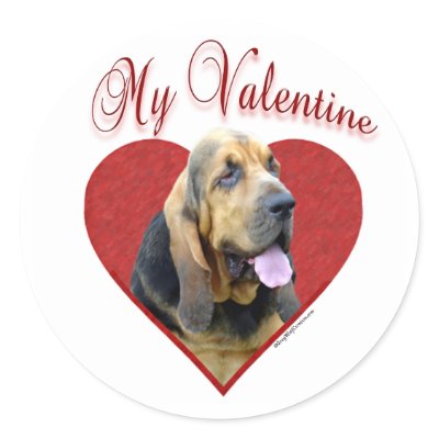 Bloodhound My Valentine - Sticker by GreyWolfCreation