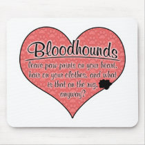 Bloodhound Paw Prints Dog Humour Mousemat