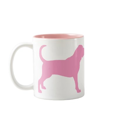 Bloodhound (pink) coffee mug by dogsandhorses