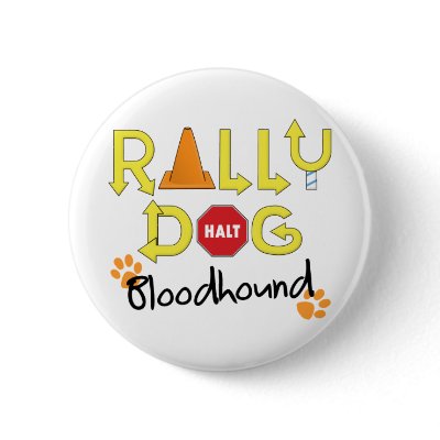 Bloodhound Rally Dog Pinback Buttons by MenagerieMayhem