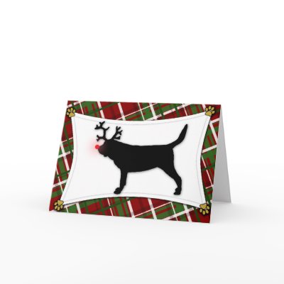 Bloodhound Reindeer Christmas Card by MenagerieMayhem