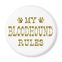 Bloodhound Rules Gold Refrigerator Magnet