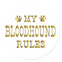 Bloodhound Rules Gold Sticker