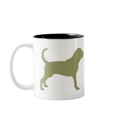 Bloodhound (sage green) coffee mug by dogsandhorses