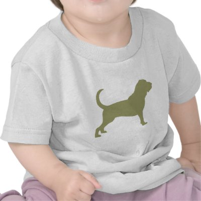 Bloodhound (sage green) tee shirt by dogsandhorses