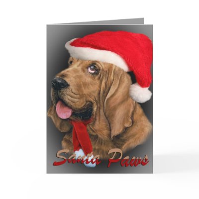 Bloodhound Santa Christmas Cards by friskybiz