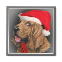Bloodhound Santa Gifts Fridge Magnet