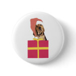 Bloodhound Santa Hat buttons