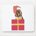 Bloodhound Santa Hat mousepads