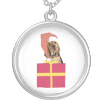 Bloodhound Santa Hat Necklace