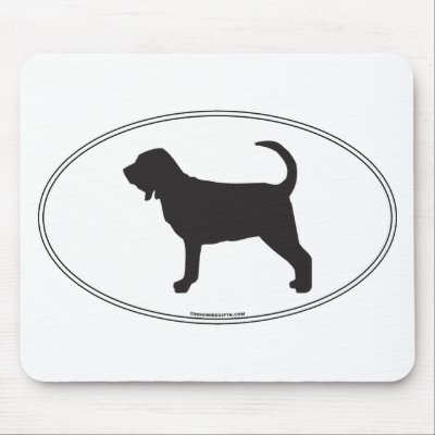 Bloodhound Silhouette Mouse Mat by dogwiregifts
