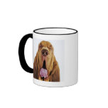 Bloodhound (St. Hubert Hound) with closed eyes, Coffee Mugs