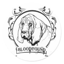 Bloodhound T-shirt Round Sticker