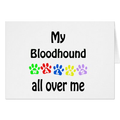 Bloodhound Walks Design Greeting Cards by GreyWolfCreation