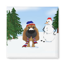 Bloodhound Winter Scene