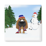 Bloodhound Winter Scene magnets