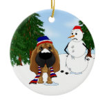 Bloodhound Winter Scene