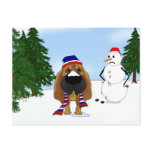 Bloodhound Winter Scene postcards