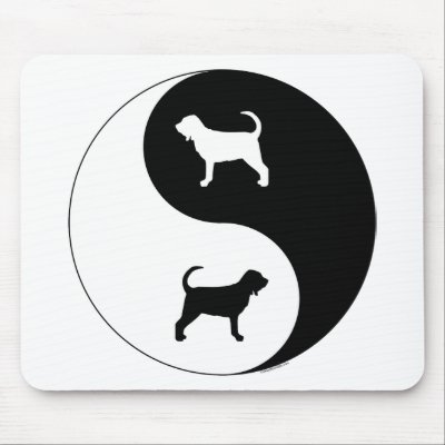 Bloodhound Yin Yang Mouse Mat by dogwiregifts