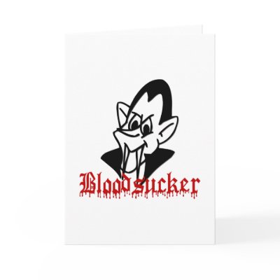 Bloodsucking Vampire Halloween Greeting Cards by angela65