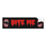 Bloody "Bite Me" Vampire Fangs bumper stickers
