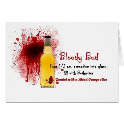 Bloody Bud Drink Recipe Greeting Card by VampOut
