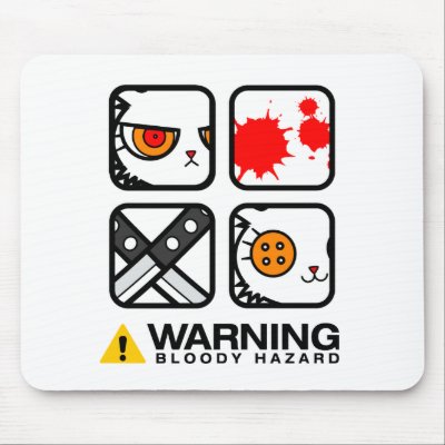 BLOODY BUNNY MOUSEPAD by 2spotcommunications
