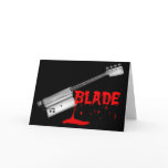 Bloody Halloween Bass Guitar Greeting Card