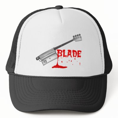 Bloody Halloween Bass Guitar Trucker Hats by rockatfirstsite