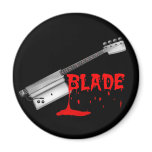 Bloody Halloween Bass Guitar Fridge Magnet