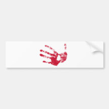 Bloody Hand Bumper Stickers