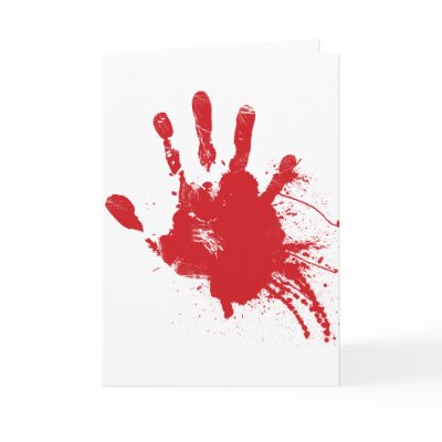 Bloody Handprint Greeting Card by digitalfire