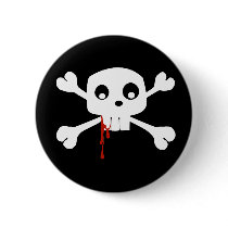Bloody Jolly Roger Button