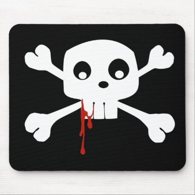 Bloody Jolly Roger Mousepad by MDKgraphics